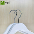 durable white color wood coat hanger with anti slip strips